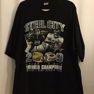 VINTAGE City Of Pgh Penguins and Steelers 2009 Champ t shirt